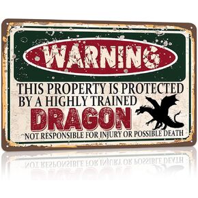 RCXsigns Vintage Fat Cat Metal Sign， Warning this property is protected bY a highly trained Fat Cat Sign Funny Tin Signs 12x8 Inch