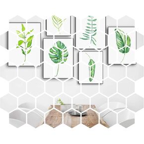 32 PCS Plastic Mirror 3D Hexagon Mirror Wall Stickers Decal for Home Living Room Bedroom Decoration(Golden 5 X 4.3 X 2.5 Inch)