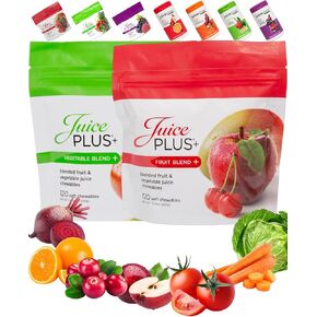11 Different Green/Orange Vegetables Mixed in Juice Plus Vegetable Blend,11 Different Red/Orange/Yellow Fruits Formulated in Juice Plus Fruit Blend,120 Gummies per Bag for 60 Servings of Each in Kuwait