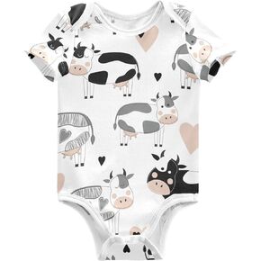Emelivor Baby Boy Girl Bodysuits Short Sleeve Unisex Newborn Outfit Clothes Bodysuit Romper for Babies 0-24 Months