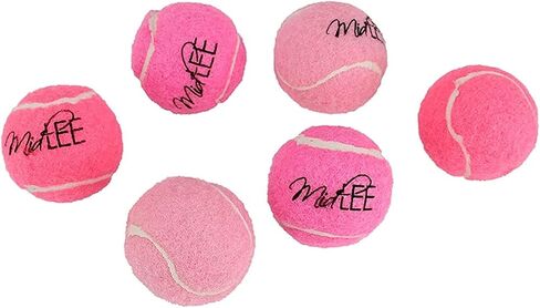 Midlee Mini 1.5" Squeaky Dog Tennis Balls- Pink- Set of 6 in Saudi Arabia