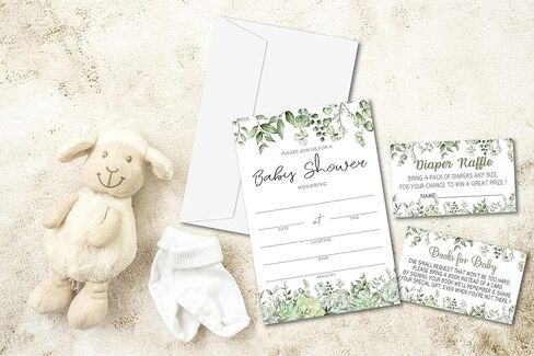 Baby Shower Invitation Kit, Diaper Raffle Games, Books For Baby, Boho Dream Catcher Baby Gender Reveal Fill In Invites Cards, Each Design 25 Cards & 25 Envelopes （A Total of 100 set）- BABYSET-014 in Kuwait