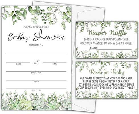 Baby Shower Invitation Kit, Diaper Raffle Games, Books For Baby, Boho Dream Catcher Baby Gender Reveal Fill In Invites Cards, Each Design 25 Cards & 25 Envelopes （A Total of 100 set）- BABYSET-014 in Kuwait