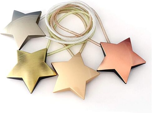 YYC زوج واحد من ستائر مغناطيسية على شكل نجمة من YYC، حامل ستائر بإبزيم للديكور (ذهبي) in Kuwait