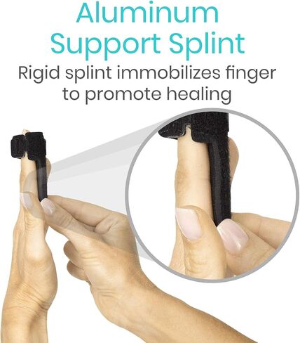 Vive Trigger Finger Splint Brace - Middle, Pinky, Pointer, Ring and Thumb Support - Palm Strap Included - Straighten Curved or Broken Fingers - Adjustable, Breathable Fit - Aluminum Pain Relief Guard in Saudi Arabia