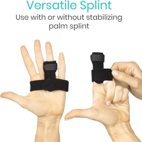 Vive Trigger Finger Splint Brace - Middle, Pinky, Pointer, Ring and Thumb Support - Palm Strap Included - Straighten Curved or Broken Fingers - Adjustable, Breathable Fit - Aluminum Pain Relief Guard in Saudi Arabia