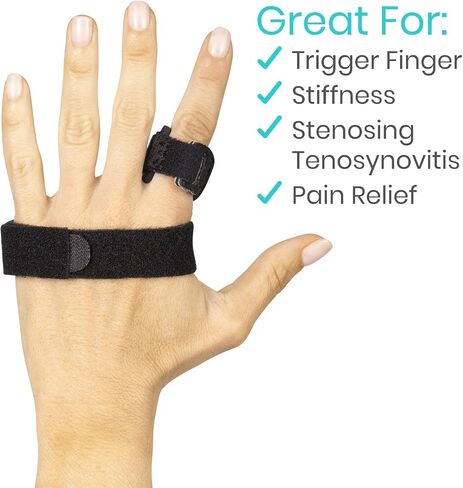 Vive Trigger Finger Splint Brace - Middle, Pinky, Pointer, Ring and Thumb Support - Palm Strap Included - Straighten Curved or Broken Fingers - Adjustable, Breathable Fit - Aluminum Pain Relief Guard in Saudi Arabia