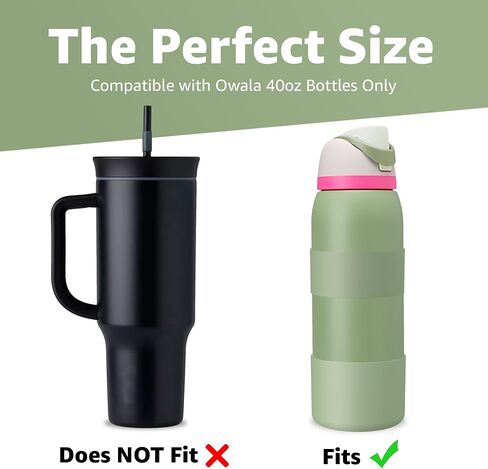 كم حذاء من السيليكون من Jmoe USA + مقبض يد لزجاجة مياه Owala سعة 40 مل | مطاط سيليكون خالٍ من مادة BPA ومخصص للطعام | غطاء مصد سفلي واقٍ مضاد للانزلاق | يحمي من الخدوش والخدوش (الدنيم) in Kuwait