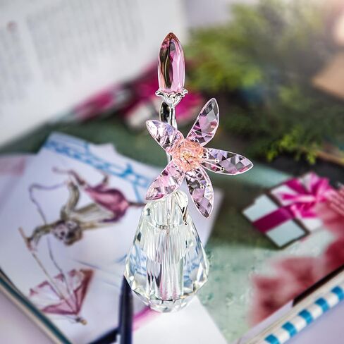 H&D HYALINE & DORA Crystal Calla Lily Flower Figurine Collectible Wedding Bouquets with Crystal Vase for Home Wedding Party Decor, Blue Flower with Sliver Metal Stem in Kuwait