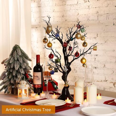 Ysleen 2 قطعة شجرة صناعية للطاولة المركزية لشجرة عيد الفصح وحفلات عيد الميلاد وديكور المنزل الداخلي والخارجي 23.6 بوصة (أسود) in Kuwait