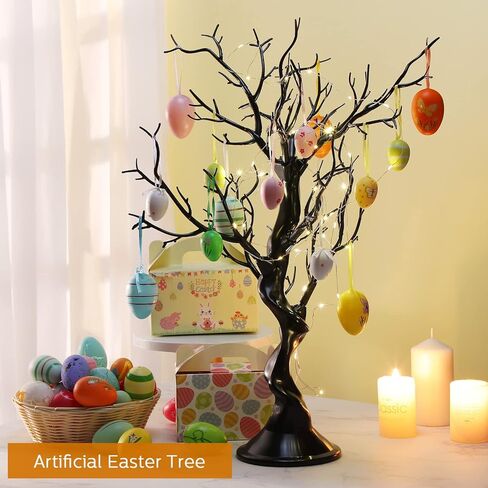 Ysleen 2 قطعة شجرة صناعية للطاولة المركزية لشجرة عيد الفصح وحفلات عيد الميلاد وديكور المنزل الداخلي والخارجي 23.6 بوصة (أسود) in Kuwait