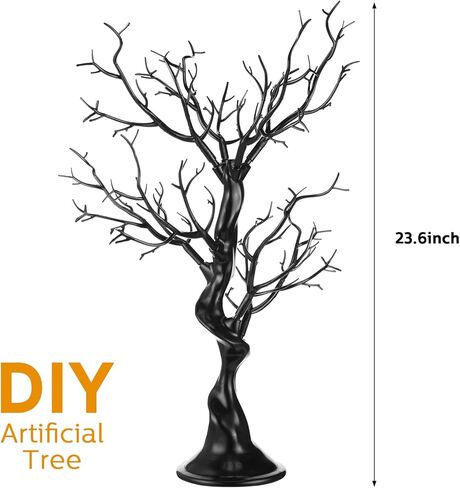 Ysleen 2 قطعة شجرة صناعية للطاولة المركزية لشجرة عيد الفصح وحفلات عيد الميلاد وديكور المنزل الداخلي والخارجي 23.6 بوصة (أسود) in Kuwait