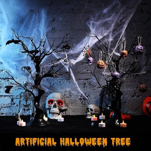 Ysleen 2 قطعة شجرة صناعية للطاولة المركزية لشجرة عيد الفصح وحفلات عيد الميلاد وديكور المنزل الداخلي والخارجي 23.6 بوصة (أسود) in Kuwait