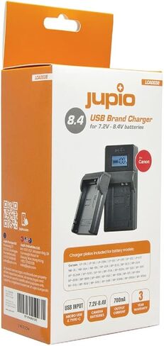 Jupio USB Brand Charger Kit for Canon 7.2V-8.4V batteries in Kuwait