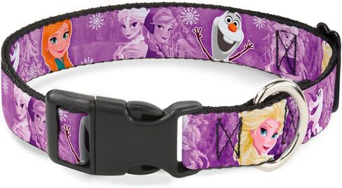 Buckle-Down Breakaway Cat Collar - Frozen Anna/Elsa/Olaf Poses/Scenes Purples - 1/2" Wide - Fits 8-12" Neck - Medium in Saudi Arabia