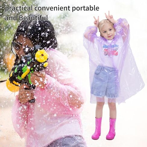 برينهيل بونشو مطر للاستعمال مرة واحدة للاطفال، مغلفة بشكل فردي، معاطف مطر بلاستيكية شفافة، بونشو طوارئ in Kuwait