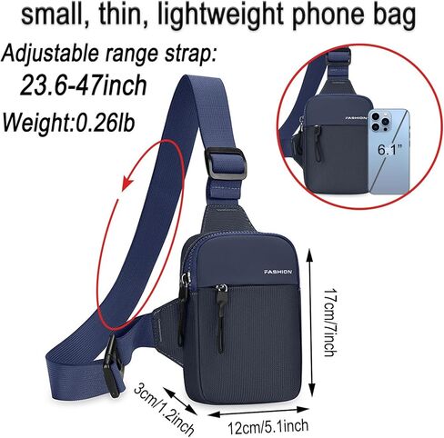 Mini Sling Bag Men Small Crossbody Bag Women Fanny Packs Casual Phone Chest Bag Waterproof Slim Personal Pocket Bag Backpack for Travel Hiking in Kuwait