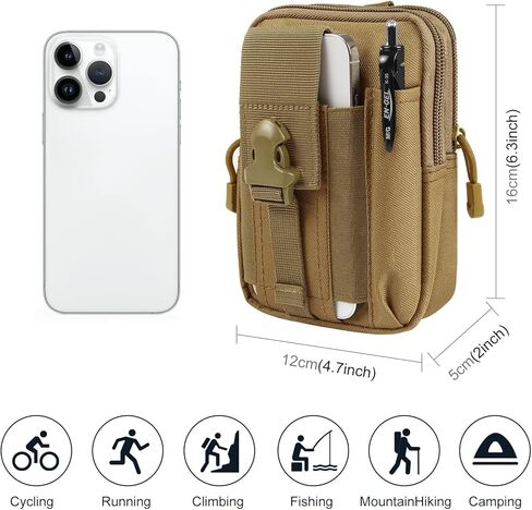 HAWEEL التكتيكية الخصر الحقيبة فائدة EDC مول الخصر حزام حقيبة الهاتف الحقيبة الحافظة محفظة حمل مقسم حقيبة للهواتف الذكية ، أدوات in Kuwait