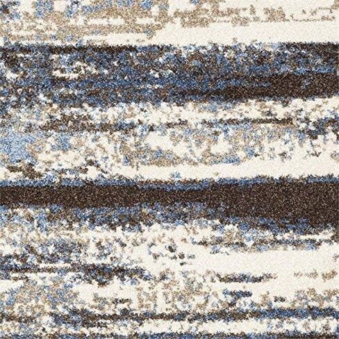سجادة SAFAVIEH Retro Collection Accent - 2'3" x 5'، كريمي وأزرق، تصميم تجريدي حديث، لا يتساقط ويسهل العناية به، مثالي للمناطق ذات حركة المرور العالية في المدخل، وغرفة المعيشة، وغرفة النوم (RET2138-1165) in Kuwait