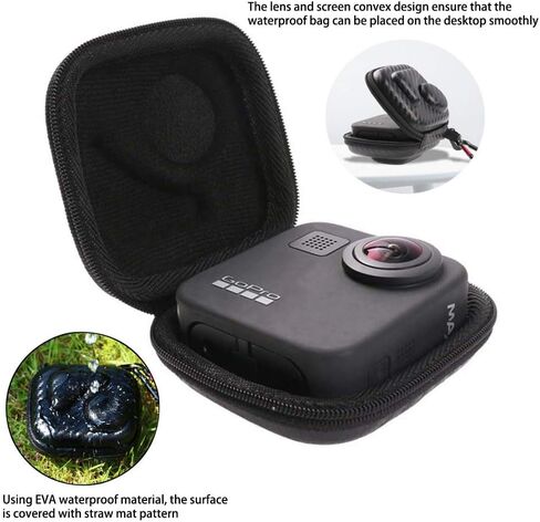 PCTC Mini Carry Case Portable Protective Carrying Pocket Storage Case Box Travel Bag for GoPro Max Action Camera, fit with Boxes Accessory for Go pro Max in Saudi Arabia