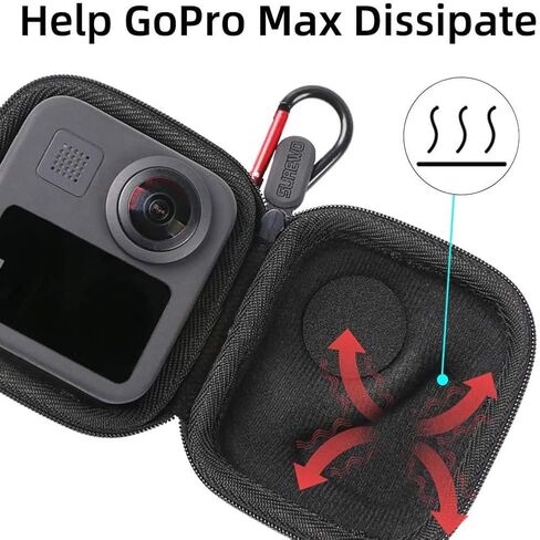PCTC Mini Carry Case Portable Protective Carrying Pocket Storage Case Box Travel Bag for GoPro Max Action Camera, fit with Boxes Accessory for Go pro Max in Saudi Arabia