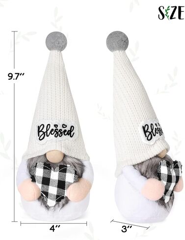 Upltowtme Farmhouse Crochet Gnomes Blessed Home Swedish Tomte Gnomes with Greenery Stuffed Heart for Christmas Decorations Rustic Housewarming Gifts for Women in Kuwait