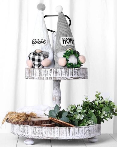 Upltowtme Farmhouse Crochet Gnomes Blessed Home Swedish Tomte Gnomes with Greenery Stuffed Heart for Christmas Decorations Rustic Housewarming Gifts for Women in Kuwait