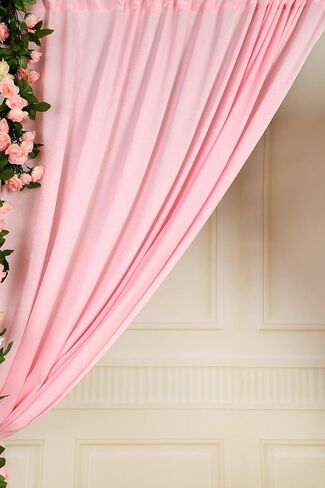 SHERWAY 2 ألواح 12 سم × 3.8 متر وردي سميك من الساتان لحفلات الزفاف، ستائر نوافذ غير شفافة لتزيين الحفلات in Kuwait