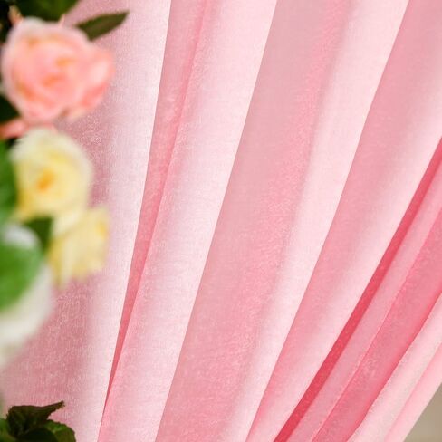 SHERWAY 2 ألواح 12 سم × 3.8 متر وردي سميك من الساتان لحفلات الزفاف، ستائر نوافذ غير شفافة لتزيين الحفلات in Kuwait