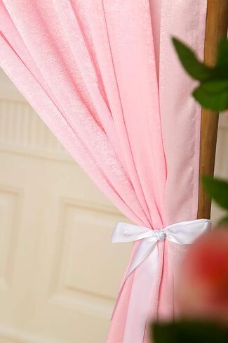 SHERWAY 2 ألواح 12 سم × 3.8 متر وردي سميك من الساتان لحفلات الزفاف، ستائر نوافذ غير شفافة لتزيين الحفلات in Kuwait