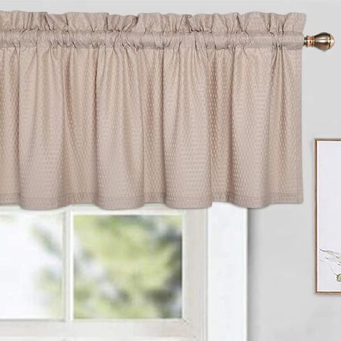 GlowSol Farmhouse Tier Curtains Solid Color Tiers for Kitchen Water Resistant Tiers for Bathroom Window Treatment Home Decor Tiers Rod Pocket ( White, 30"×30", Set of 2 ) in Saudi Arabia
