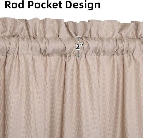 GlowSol Farmhouse Tier Curtains Solid Color Tiers for Kitchen Water Resistant Tiers for Bathroom Window Treatment Home Decor Tiers Rod Pocket ( White, 30"×30", Set of 2 ) in Saudi Arabia