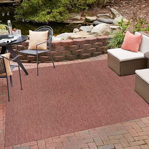 Rugs.com سجادة مجموعة صلبة للأماكن الخارجية - سجادة مسطحة من الزبرجد بطول 6 أقدام مثالية للممرات والمداخل in Kuwait