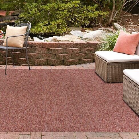 Rugs.com سجادة مجموعة صلبة للأماكن الخارجية - سجادة مسطحة من الزبرجد بطول 6 أقدام مثالية للممرات والمداخل in Kuwait