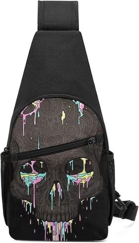 Sugar Horror Skull Printed Sling Backpack,Travel Hiking Shoulder Bag Men's Casual Chest Bag in Saudi Arabia