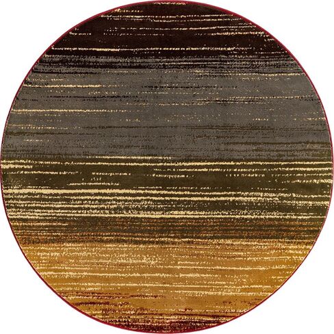 Unique Loom Barista Collection Area Rug - Mundo Nova (6' 1" Round, Beige/Blue) in Saudi Arabia