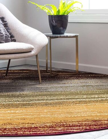 Unique Loom Barista Collection Area Rug - Mundo Nova (6' 1" Round, Beige/Blue) in Saudi Arabia