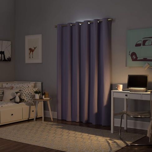 Sun Zero Halton Bright Vibes Total Blackout Grommet Curtain Panel, 40" x 63", Lavender in Saudi Arabia