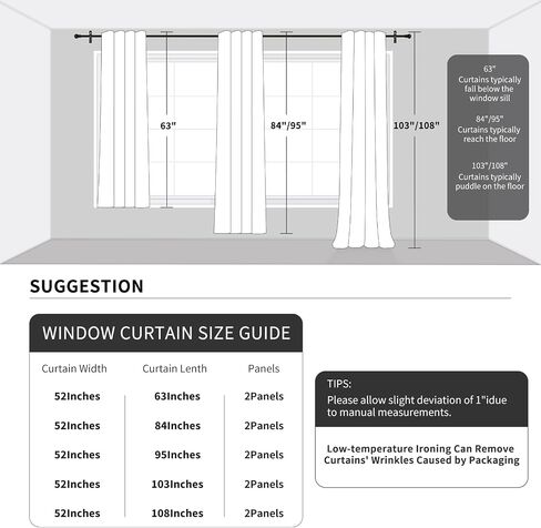 Weenye Drapes for Living Room 96 inch Length 2 Panels in Saudi Arabia