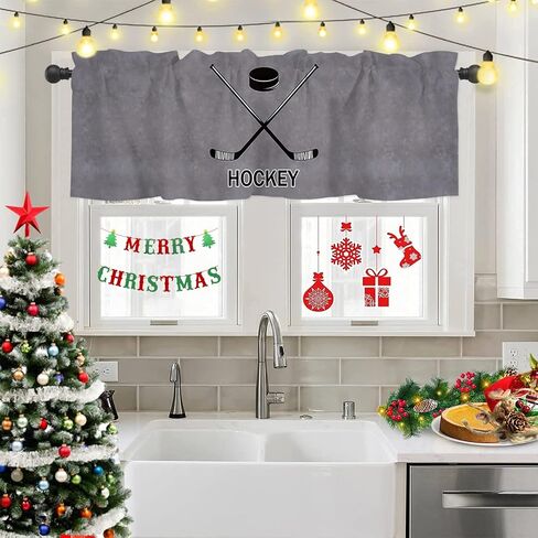 Golf Curtain Valance, Golf Sport American Flag Wooden Short Rod Pocket Window Treatment for Living Room, Bedroom, Kitchen, Bathroom, 1 Panel, 54" W x 18" L in Kuwait