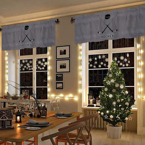 Golf Curtain Valance, Golf Sport American Flag Wooden Short Rod Pocket Window Treatment for Living Room, Bedroom, Kitchen, Bathroom, 1 Panel, 54" W x 18" L in Kuwait