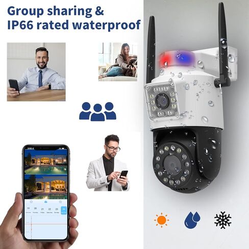 كاميرا Taishixing الأمنية الخارجية، كاميرا خارجية ذات عدسة مزدوجة، نظام كاميرا أمان/إمالة 355 درجة مع تتبع الحركة، صوت ثنائي الاتجاه، إنذار صفارات الإنذار، رؤية ليلية ملونة، تخزين سحابي مجاني in Kuwait