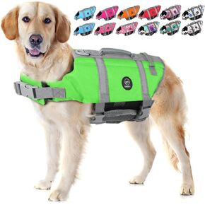 EMUST Dog Water Vest, Bright Color Dog Life Jacket for Swimming Boating in Kuwait
