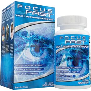 Focus Fast Brain Supplement - Improve Working Memory, Enhance Focus, Boost Cognition in as Little as 1 Hour. Caffeine/Stimulant Free Nootropic in Saudi Arabia