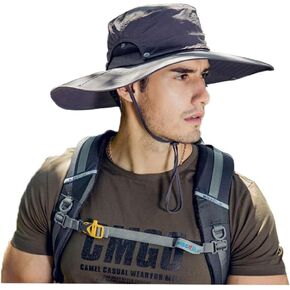 Mens Sun Hat with UV Protection Waterproof Wide Brim Sun Hat for Men Fishing Hiking Safari Camping Garden Outdoor