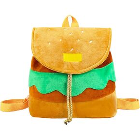 Mewcho Cheeseburger Backpack Funny Novelty Burger Plush Backpack Food purse Mini Y2k Drawstring Cute Hamburger Small Bag Gift for Adults Girls Boys 12.2'' in Kuwait