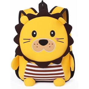 JoyRokaro Cute Toddler Backpack - Waterproof Preschool Backpack Lunch Bag for Kids 3-6 - 3D Neoprene Cartoon Animal Schoolbag for Toddlers - Lion Backpack for 3 4 5 6 Years Boys Girls Gift in Saudi Arabia