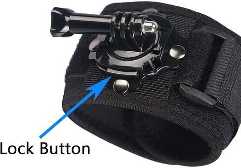 لوفولو حزام معصم للكاميرا الرياضية دوار 360 درجة متوافق مع جوبرو هيرو 12 11 10 9 8 7 6 سيشن، ابيمان، شاومي يي، اس جيه كام، دي جيه اي اوسمو اكشن 3، انستا 360 ومعظم كاميرات الاكشن in Kuwait