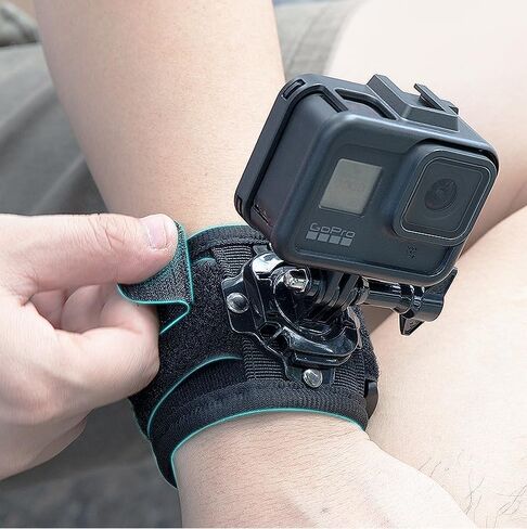 لوفولو حزام معصم للكاميرا الرياضية دوار 360 درجة متوافق مع جوبرو هيرو 12 11 10 9 8 7 6 سيشن، ابيمان، شاومي يي، اس جيه كام، دي جيه اي اوسمو اكشن 3، انستا 360 ومعظم كاميرات الاكشن in Kuwait