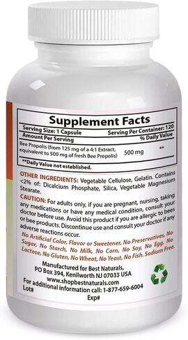 Best Naturals Bee Propolis 500 mg 120 Capsules in Saudi Arabia